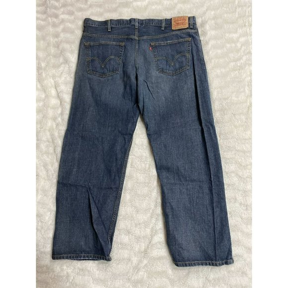 Levi's 559 Men Blue Cotton Relaxed Straight Fit Leg High-Rise Jeans Size W46/L30 - Picture 4 of 11
